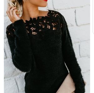 Off the shoulder black sweater